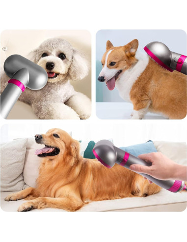 Secador de Pelo para Mascotas Yanthy 2 en 1 con Cepillo Slicker