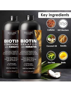 Conjunto Champú y Acondicionador Biotina SOULSPA 473 ml 2