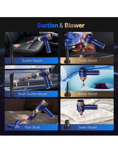 Aspiradora de Coche Inalámbrica Vizeusvac LT-135 16000Pa