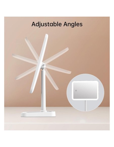 Espejo de Maquillaje Iluminado Famihomii 29.2x17cm 360 USB