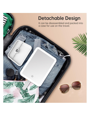 Espejo de Maquillaje Iluminado Famihomii 29.2x17cm 360 USB