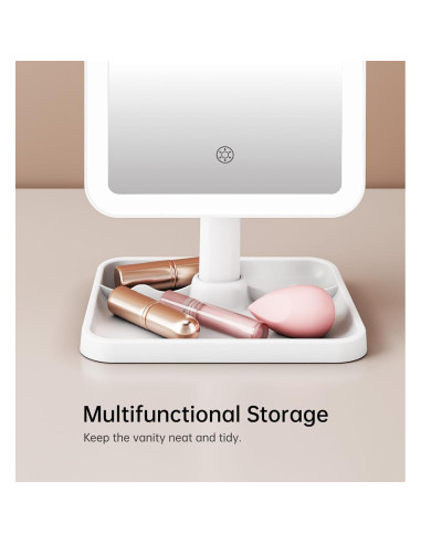 Espejo de Maquillaje Iluminado Famihomii 29.2x17cm 360 USB