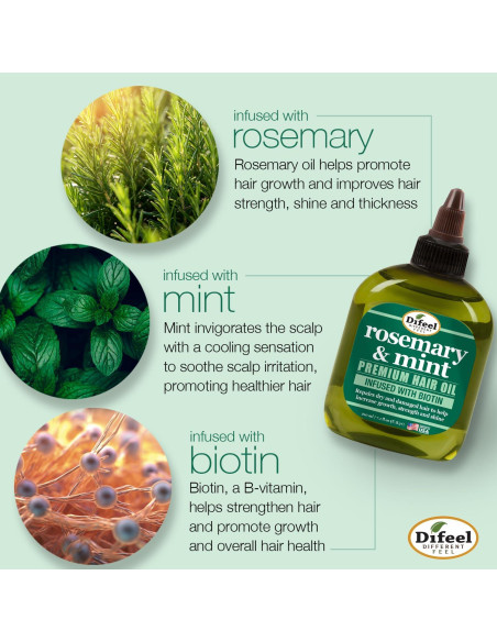 Aceite Capilar Difeel Romero y Menta 340 g - Hidratación y Fortalecimiento