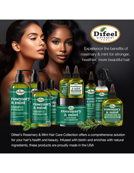 Aceite Capilar Difeel Romero y Menta 340 g - Hidratación y Fortalecimiento