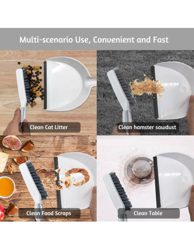 Juego de Escoba y Recogedor PINVNBY para Mascotas Pequeñas