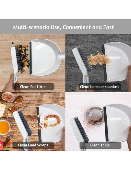 Juego de Escoba y Recogedor PINVNBY para Mascotas Pequeñas