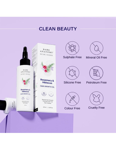 Aceite Crecimiento Capilar Bare Anatomy 100ml Romero Hibisco