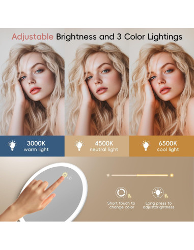 Espejo de Maquillaje Iluminado Yls 33 cm 1x/10x Carga Qi