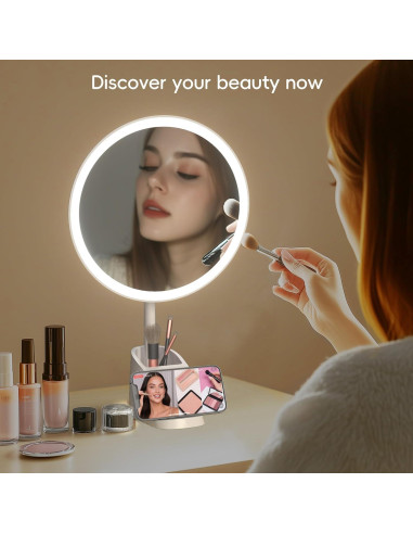 Espejo de Maquillaje Iluminado Yls 33 cm 1x/10x Carga Qi