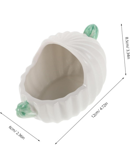 Bañera de Cerámica para Hámster Cactus 12x8.5cm Blanca