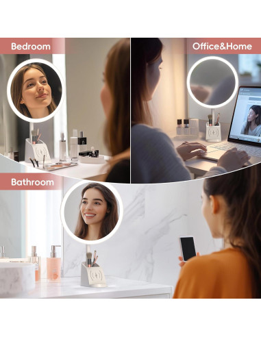 Espejo de Maquillaje Iluminado Yls 33 cm 1x/10x Carga Qi