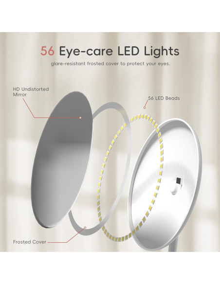 Espejo de Maquillaje Iluminado Yls 33 cm 1x/10x Carga Qi