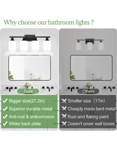 Aplique de Baño 4 Luces MOKATNG Negro Mate 69 cm 2