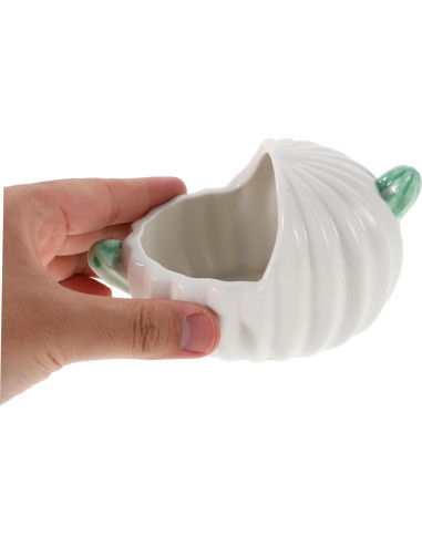 Bañera de Cerámica para Hámster Cactus 12x8.5cm Blanca