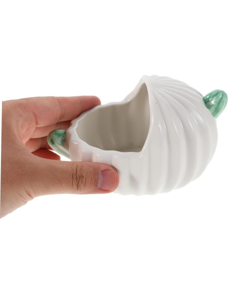 Bañera de Cerámica para Hámster Cactus 12x8.5cm Blanca