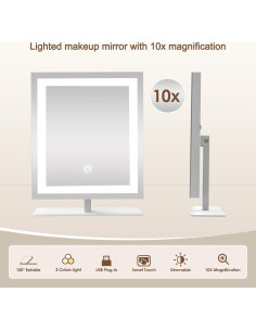 Espejo de Maquillaje Iluminado Beelux 30 cm con 10X de Aumento 2