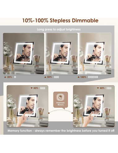 Espejo de Maquillaje Iluminado Beelux 30 cm con 10X de Aumento