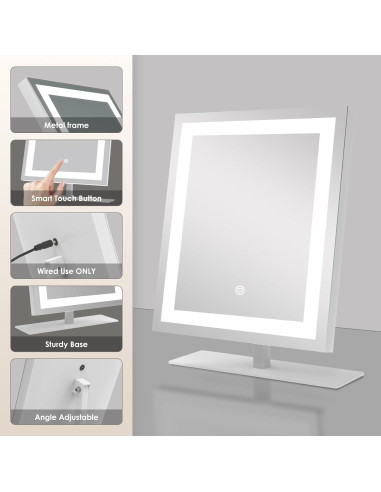 Espejo de Maquillaje Iluminado Beelux 30 cm con 10X de Aumento