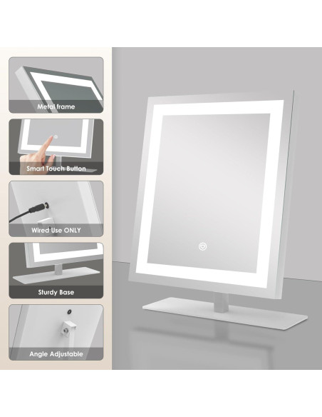 Espejo de Maquillaje Iluminado Beelux 30 cm con 10X de Aumento