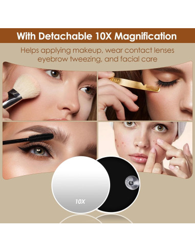 Espejo de Maquillaje Iluminado Beelux 30 cm con 10X de Aumento