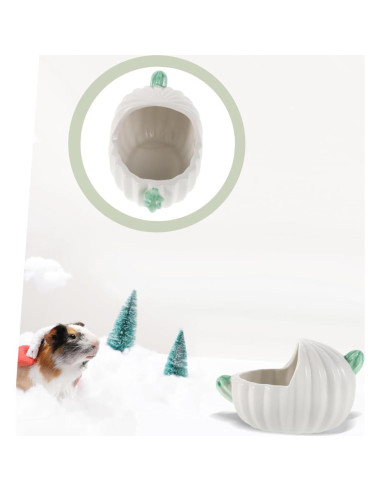Bañera de Cerámica para Hámster Cactus 12x8.5cm Blanca