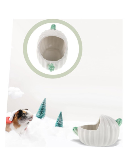 Bañera de Cerámica para Hámster Cactus 12x8.5cm Blanca