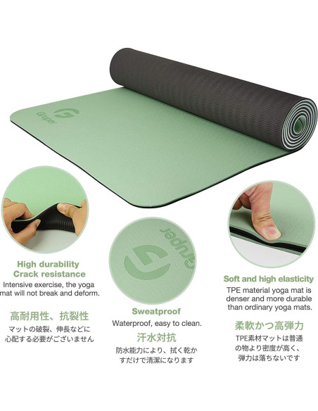 Alfombrilla de Yoga Antideslizante Gruper 183x61 cm 0.85 cm