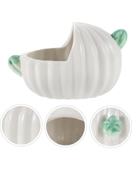 Bañera de Cerámica para Hámster Cactus 12x8.5cm Blanca