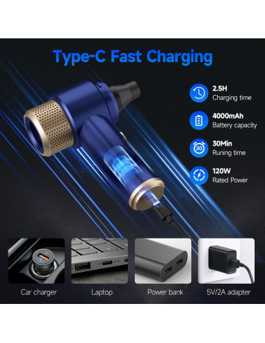 Aspiradora de Coche Inalámbrica Vizeusvac LT-135 16000Pa