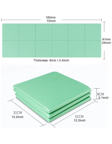 Esterilla de Yoga Plegable JUST DO TPE Antideslizante 183x61x0.6cm