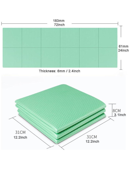 Esterilla de Yoga Plegable JUST DO TPE Antideslizante 183x61x0.6cm