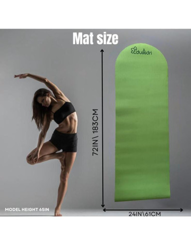 Mat de Yoga Eduadri 6mm Antideslizante Ecológico Verde Arco