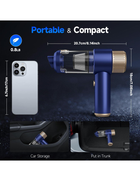 Aspiradora de Coche Inalámbrica Vizeusvac LT-135 16000Pa