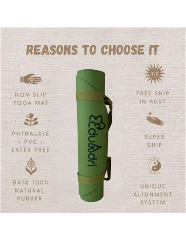 Mat de Yoga Eduadri 6mm Antideslizante Ecológico Verde Arco