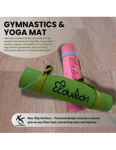 Mat de Yoga Eduadri 6mm Antideslizante Ecológico Verde Arco