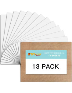 Vinilo de Transferencia de Calor Blanco HTVRONT 30.48x25.4 cm 2