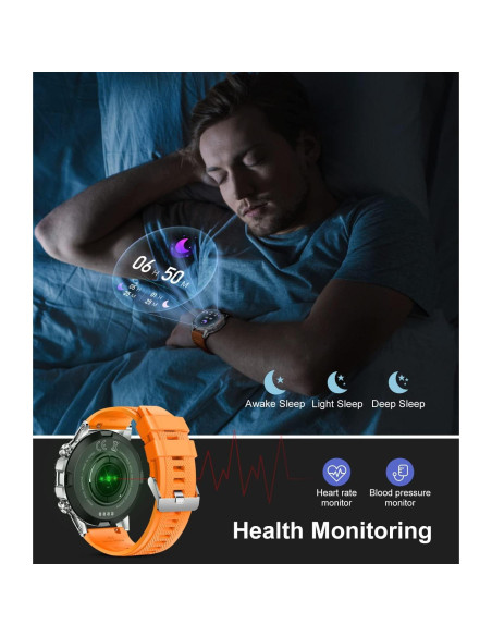 Reloj Inteligente Militar SUNKTA BW1846D Naranja 5ATM 100 Modos