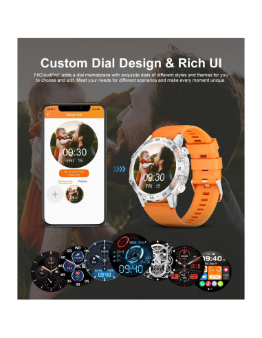 Reloj Inteligente Militar SUNKTA BW1846D Naranja 5ATM 100 Modos