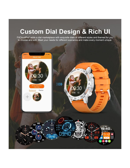 Reloj Inteligente Militar SUNKTA BW1846D Naranja 5ATM 100 Modos