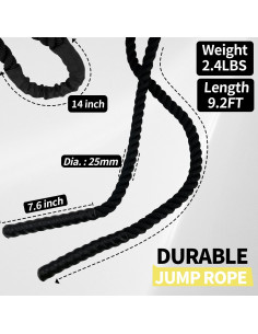 Cuerda de Salto con Peso Socpuro 1.09kg 2.8m para Fitness 2