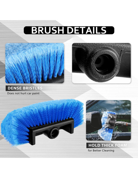 Kit de Cepillos de Limpieza de Auto Vesici 3 Piezas Azul