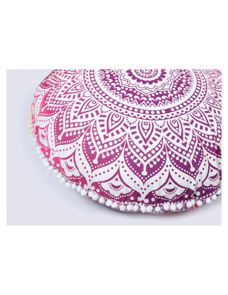 Funda de Cojín Redonda 45 cm Rosa Artesanías Populares