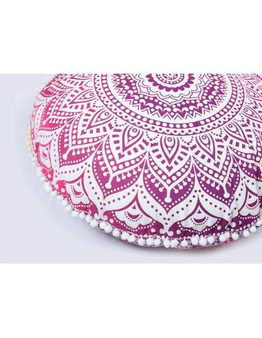 Funda de Cojín Redonda 45 cm Rosa Artesanías Populares