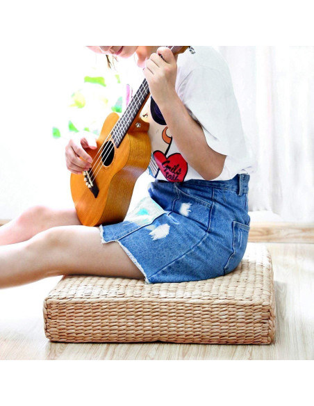 Cojín de Tatami Japonés HUAWELL 50x50 cm Beige Suave