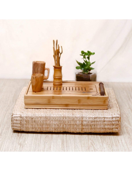 Cojín de Tatami Japonés HUAWELL 50x50 cm Beige Suave