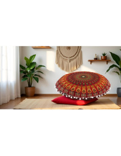 Funda de Almohada Redonda CRAFT KALA 80 cm Bohemia Algodón 2