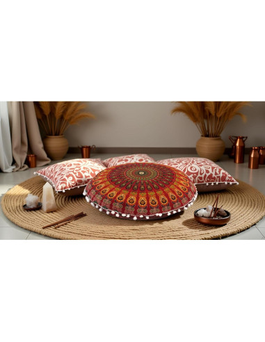 Funda de Almohada Redonda CRAFT KALA 80 cm Bohemia Algodón