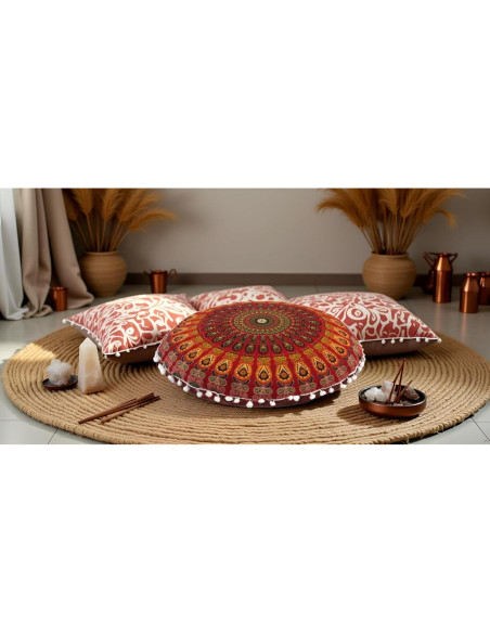 Funda de Almohada Redonda CRAFT KALA 80 cm Bohemia Algodón