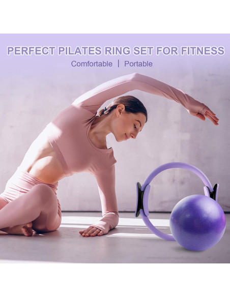 Kit de Pilates Completo 11 Pcs KANGFITER - Anillo, Pelota, Pesas