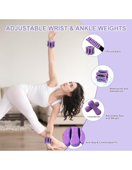 Kit de Pilates Completo 11 Pcs KANGFITER - Anillo, Pelota, Pesas